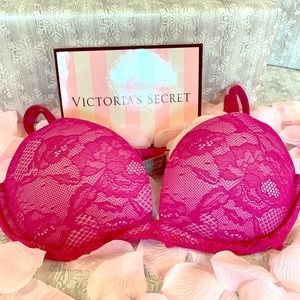 VS HOT PINK LACE BIOFIT PUSH-UP 34B